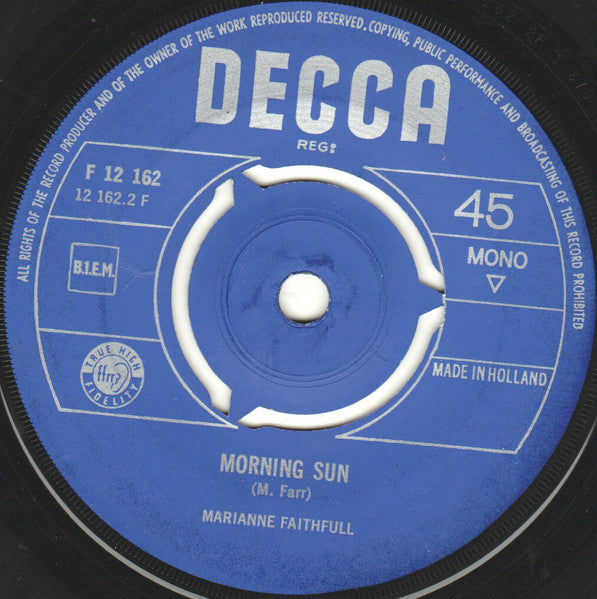 Marianne Faithfull : This Little Bird (7", Single, Mono)