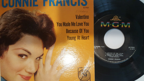 Connie Francis : Valentino; You Made me Love You / Because of You; Young at Heart (7", EP)