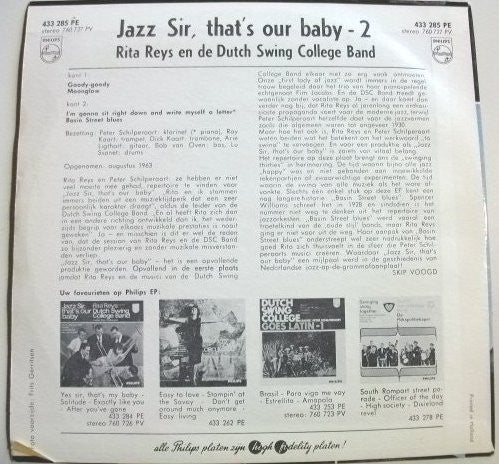 Rita Reys And The Dutch Swing College Band : Jazz Sir, That's Our Baby -2 (7", EP, Mono)