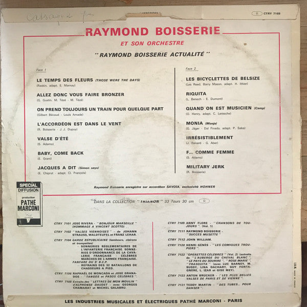 Raymond Boisserie Et Son Orchestre : "Raymond Boisserie Actualité" (LP, Mono)