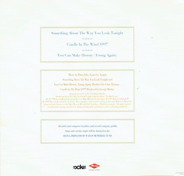 Elton John : Something About The Way You Look Tonight / Candle In The Wind 1997 (CD, Single, SNA)
