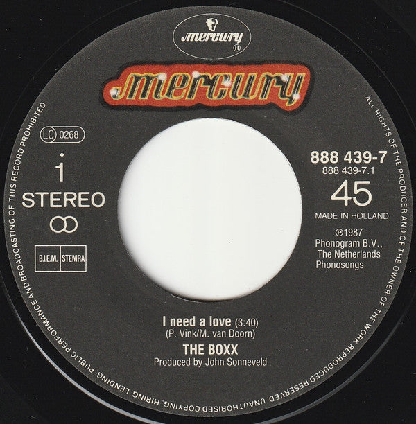 The Boxx (2) : I Need A Love (7", Single)