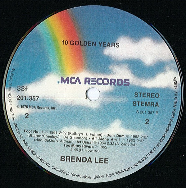 Brenda Lee : 10 Golden Years (LP, Comp, RE)