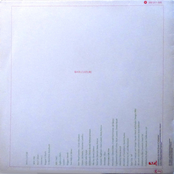 Linton Kwesi Johnson : Bass Culture (LP, Album, RE)