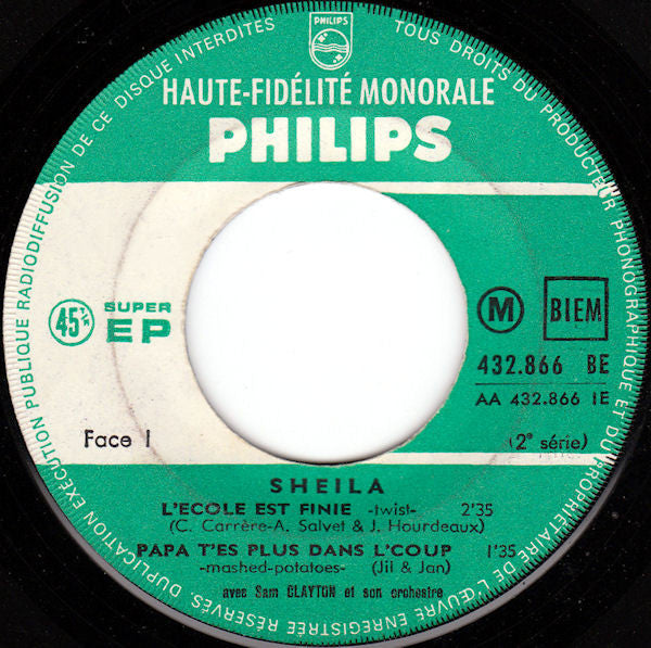 Sheila (5) : L'école Est Finie (7", EP, Mono)