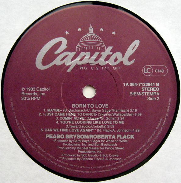 Peabo Bryson / Roberta Flack : Born To Love (LP, Album)