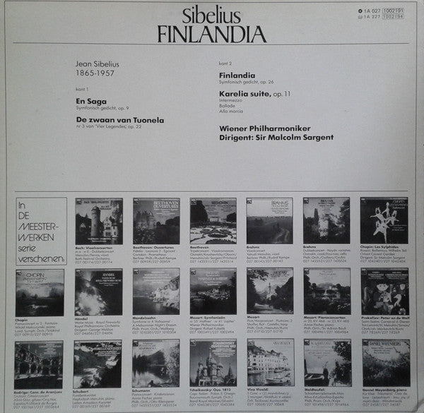 Jean Sibelius - Sir Malcolm Sargent, Wiener Philharmoniker : Finlandia (LP)