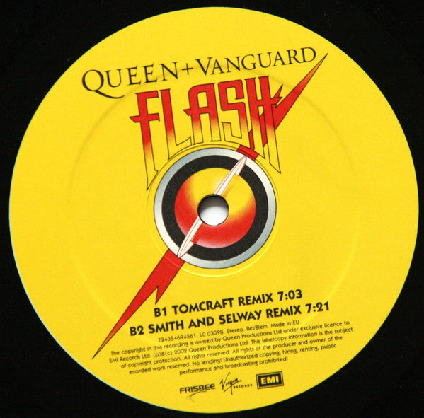 Queen + Vanguard : Flash (The Official Club Mixes) (12", Single)