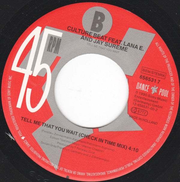 Culture Beat : Tell Me That You Wait (7", Single)