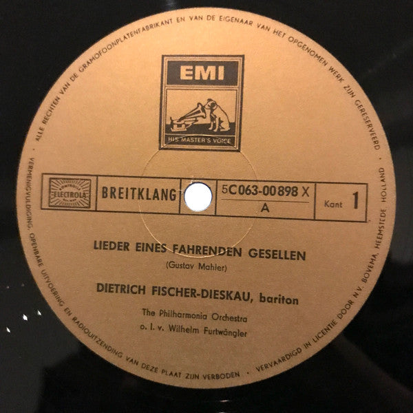 Dietrich Fischer-Dieskau, Gustav Mahler : Lieder Eines, Fahrenden Gesellen / Kindertotenlieder (LP, Comp)