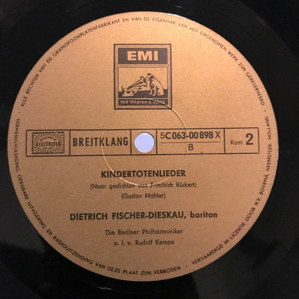 Dietrich Fischer-Dieskau, Gustav Mahler : Lieder Eines, Fahrenden Gesellen / Kindertotenlieder (LP, Comp)