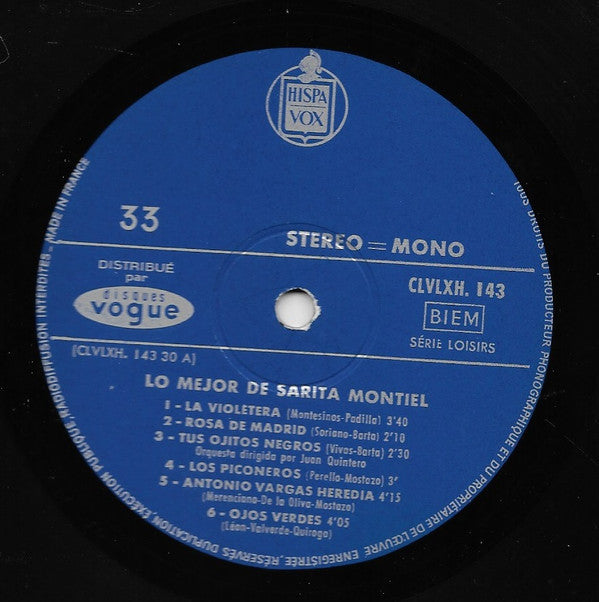 Sara Montiel : Lo Mejor De Sarita Montiel (LP, Comp)