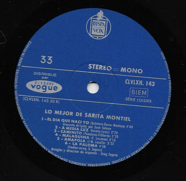 Sara Montiel : Lo Mejor De Sarita Montiel (LP, Comp)