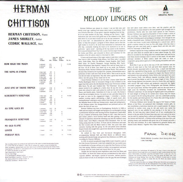 Herman Chittison : The Melody Lingers On (LP, Album, Mono)