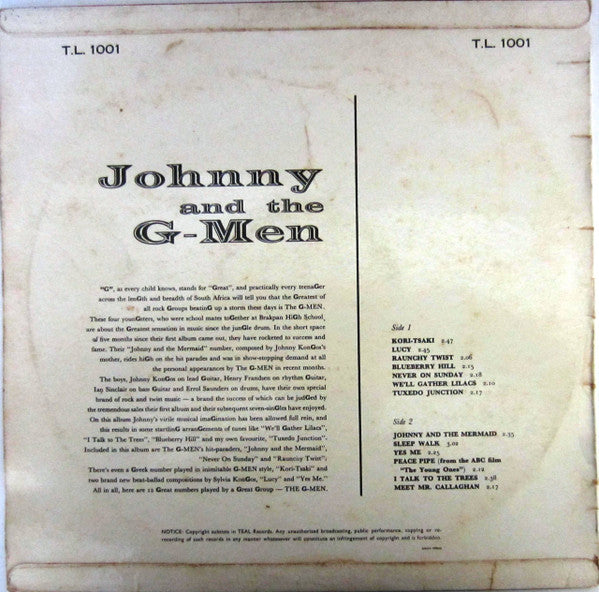Johnny And The G-Men : Johnny And The G-men (LP, Album)