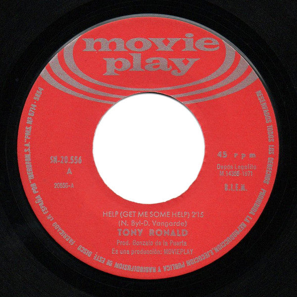Tony Ronald : Help (Get Me Some Help) / Tu Nombre (7", Single)