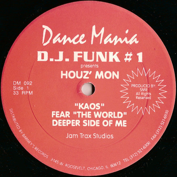 DJ Funk Presents Houz' Mon : Trax From The Dark Side (12", RP)