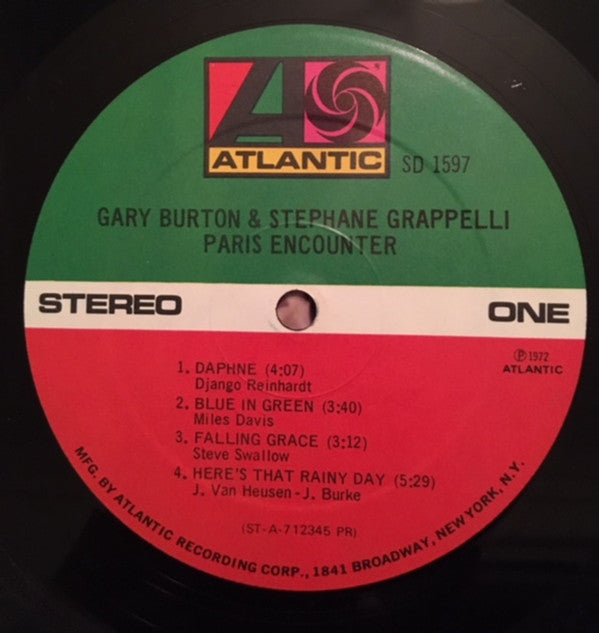 Gary Burton & Stéphane Grappelli : Paris Encounter (LP, Album, Pre)