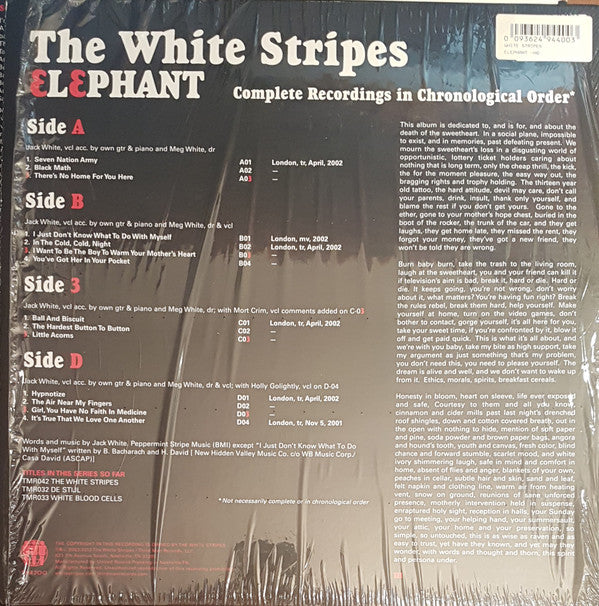 The White Stripes : Elephant (2xLP, Album, RE, RP, 180)