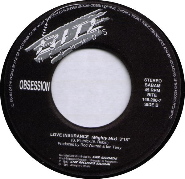 Obsession : If I Can't Have You (Happy House Re-Mix 92) (7", Single)