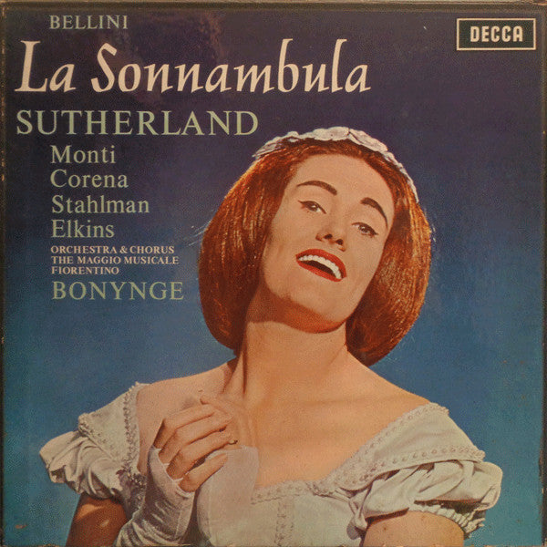 Vincenzo Bellini - Joan Sutherland, Nicola Monti, Fernando Corena, Sylvia Stahlman, Margreta Elkins, Orchestra Del Maggio Musicale Fiorentino & Coro Del Maggio Musicale Fiorentino, Richard Bonynge : La Sonnambula (3xLP, RP + Box)