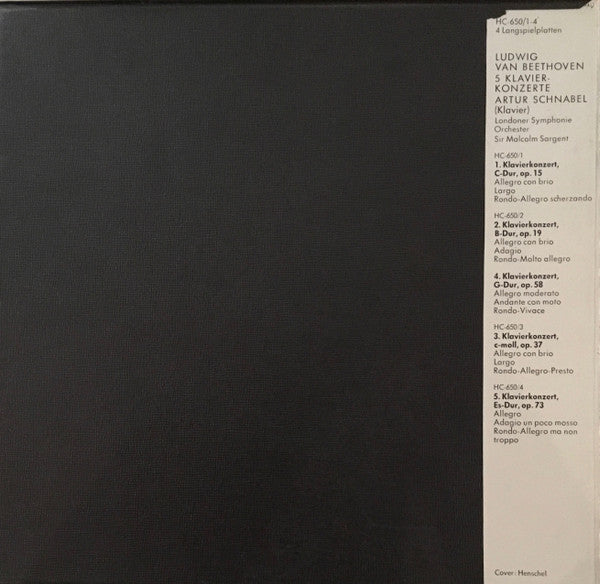 Ludwig van Beethoven, Artur Schnabel : 5 Klavierkonzerte (4xLP, Comp + Box)