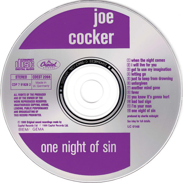 Joe Cocker : One Night Of Sin (CD, Album)