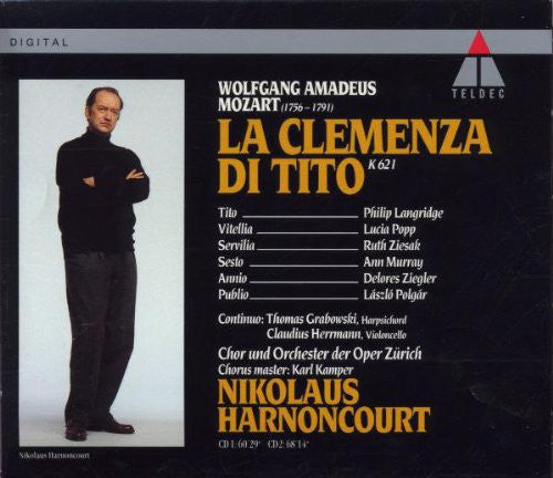 Mozart* - Philip Langridge • Lucia Popp • Ruth Ziesak • Ann Murray • Delores Ziegler • László Polgár • Chor* Und Orchester der Oper Zürich • Nikolaus Harnoncourt : La Clemenza Di Tito (2xCD, Album + Box, Sli)