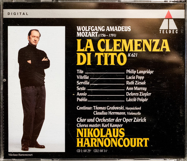 Mozart* - Philip Langridge • Lucia Popp • Ruth Ziesak • Ann Murray • Delores Ziegler • László Polgár • Chor* Und Orchester der Oper Zürich • Nikolaus Harnoncourt : La Clemenza Di Tito (2xCD, Album + Box, Sli)