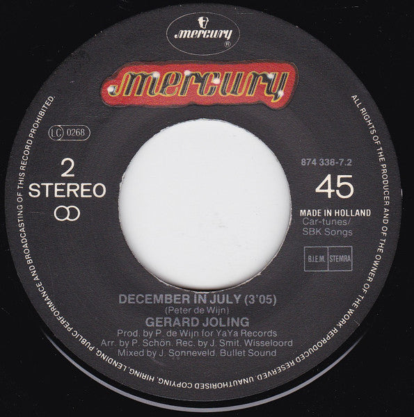 Gerard Joling : No More Bolero's (7", Single, Bla)