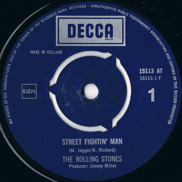 The Rolling Stones : Street Fightin' Man / No Expectations (7", Single, Mono)