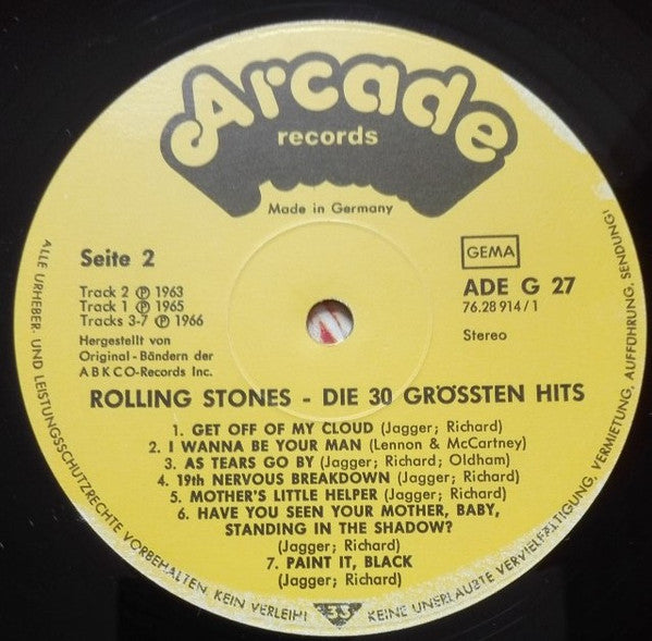 The Rolling Stones : Die 30 Größten Hits In Originalaufnahmen (2xLP, Comp, Mono, Gat)