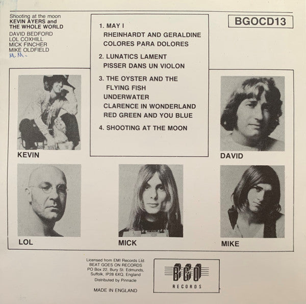 Kevin Ayers And The Whole World : Shooting At The Moon (CD, Album, RE)