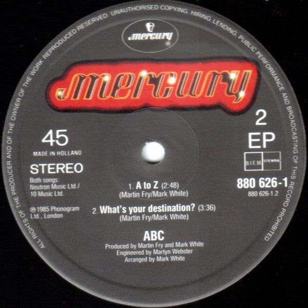 ABC : Be Near Me (Munich Disco Mix) (12", EP)