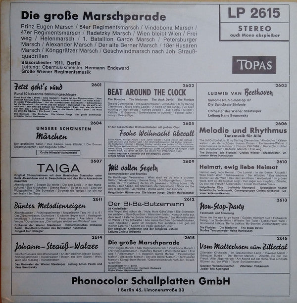 Die Blasorchester 1911 : Die Grosse Marschparade (LP)