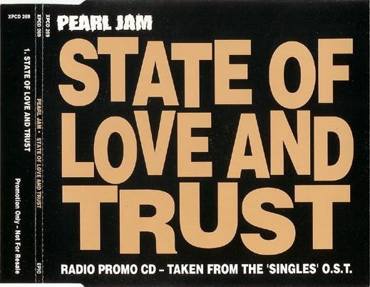 Pearl Jam : State Of Love And Trust (CD, Promo)