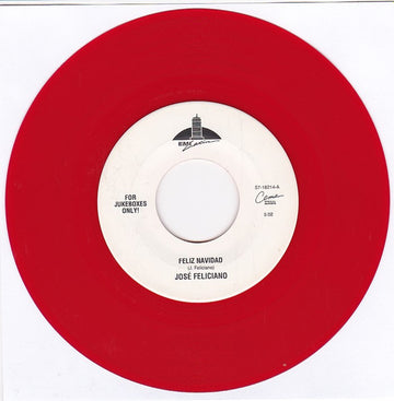 José Feliciano  /  Glen Campbell : Feliz Navidad / Blue Christmas (7", Single, Jukebox, Red)