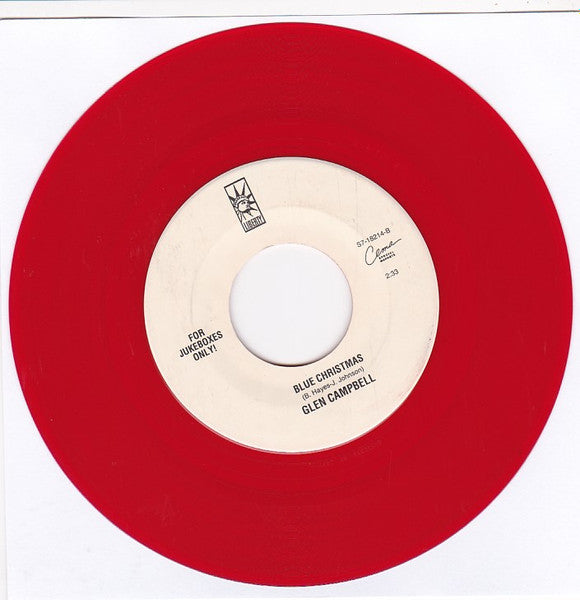 José Feliciano  /  Glen Campbell : Feliz Navidad / Blue Christmas (7", Single, Jukebox, Red)