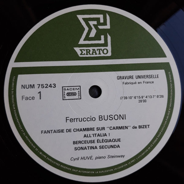 Ferruccio Busoni, Cyril Huvé : Busoni - Cyril Huvé (LP)