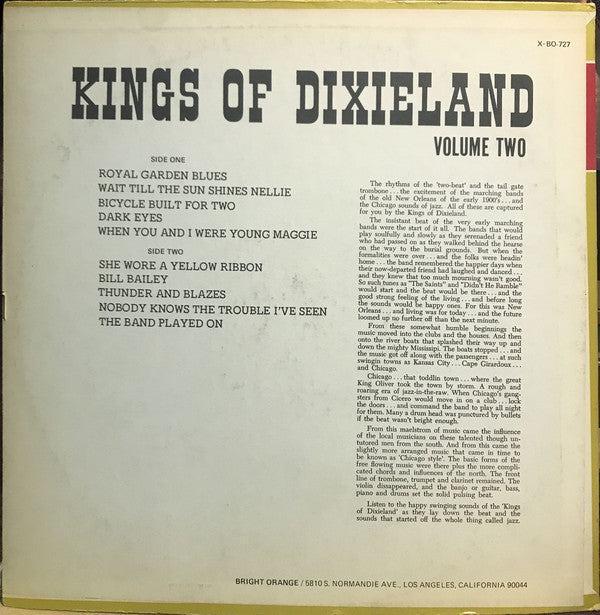 Kings Of Dixieland : Kings Of Dixieland Volume Two (LP, Album)