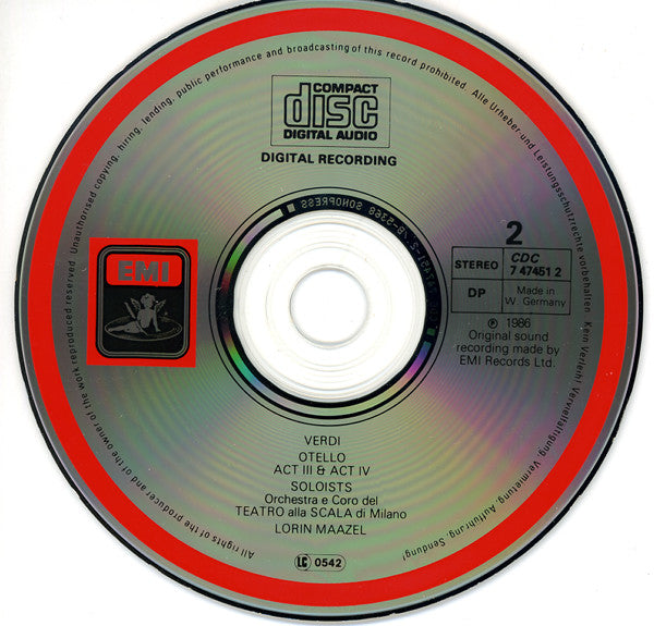 Giuseppe Verdi - Placido Domingo, Katia Ricciarelli, Justino Diaz, Orchestra* E Coro Del Teatro Alla Scala Di Milano*, Lorin Maazel : Otello (2xCD, Album + Box, Sli)