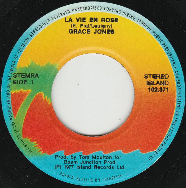 Grace Jones : La Vie En Rose (7", Single, RE)