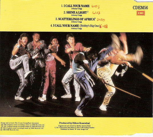 Johnny Clegg & Savuka : I Call Your Name (CD, Single)