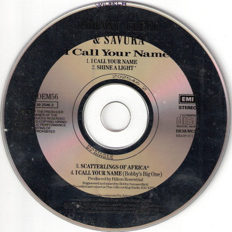 Johnny Clegg & Savuka : I Call Your Name (CD, Single)