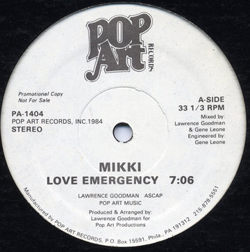 Mikki* : Love Emergency (12", Promo)