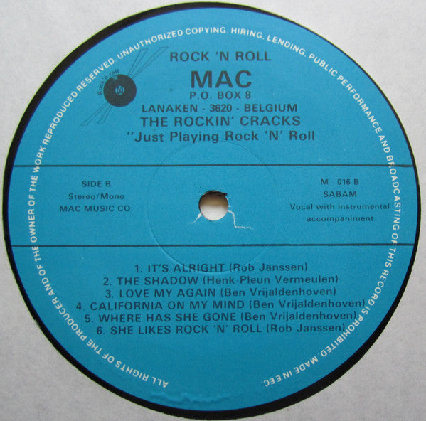 The Rockin' Cracks : Just Playing Rock & Roll (LP, Album)