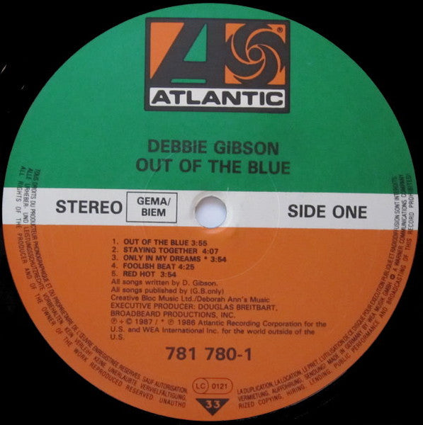 Debbie Gibson : Out Of The Blue (LP, Album)
