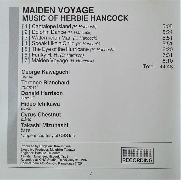 George Kawaguchi : Maiden Voyage The Music Of Herbie Hancock (CD, Album)