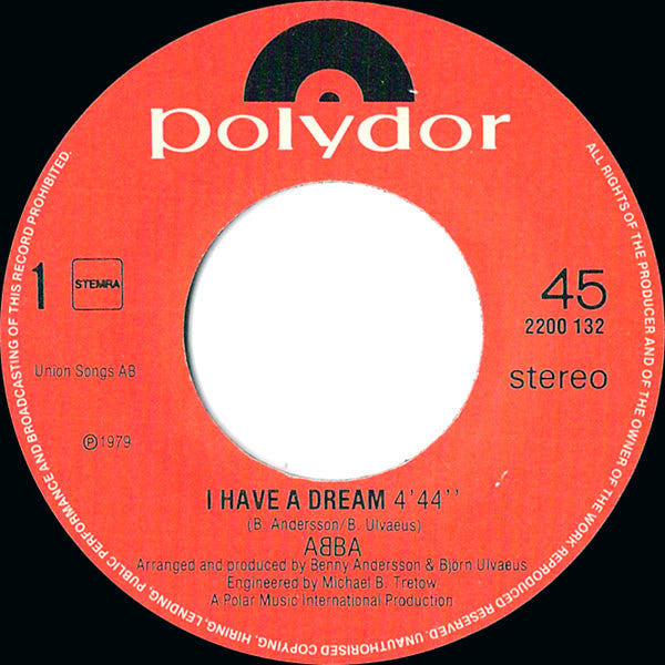ABBA : I Have A Dream (7", Single, S/Edition)