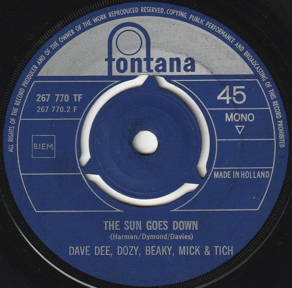 Dave Dee, Dozy, Beaky, Mick & Tich : Zabadak! (7", Single, Mono)